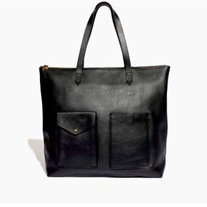 Madewell Black Leather Transport Tote